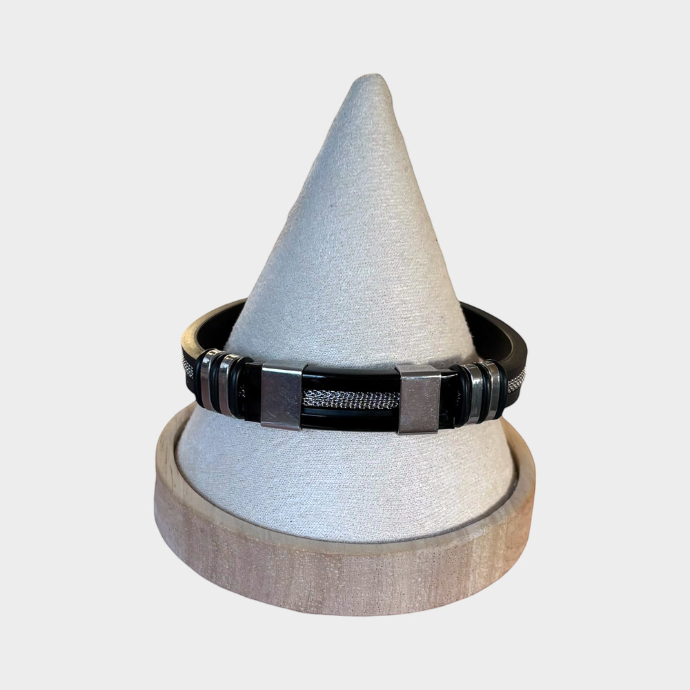 Black & Silver Men’s Band Bracelet